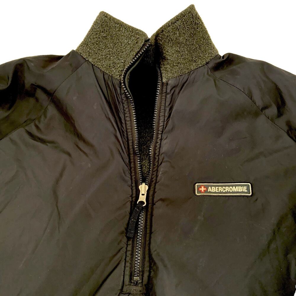 Vintage Abercrombie & Fitch Pullover Jacket Mens Large Fleece Lined Reversible - Picture 5 of 11